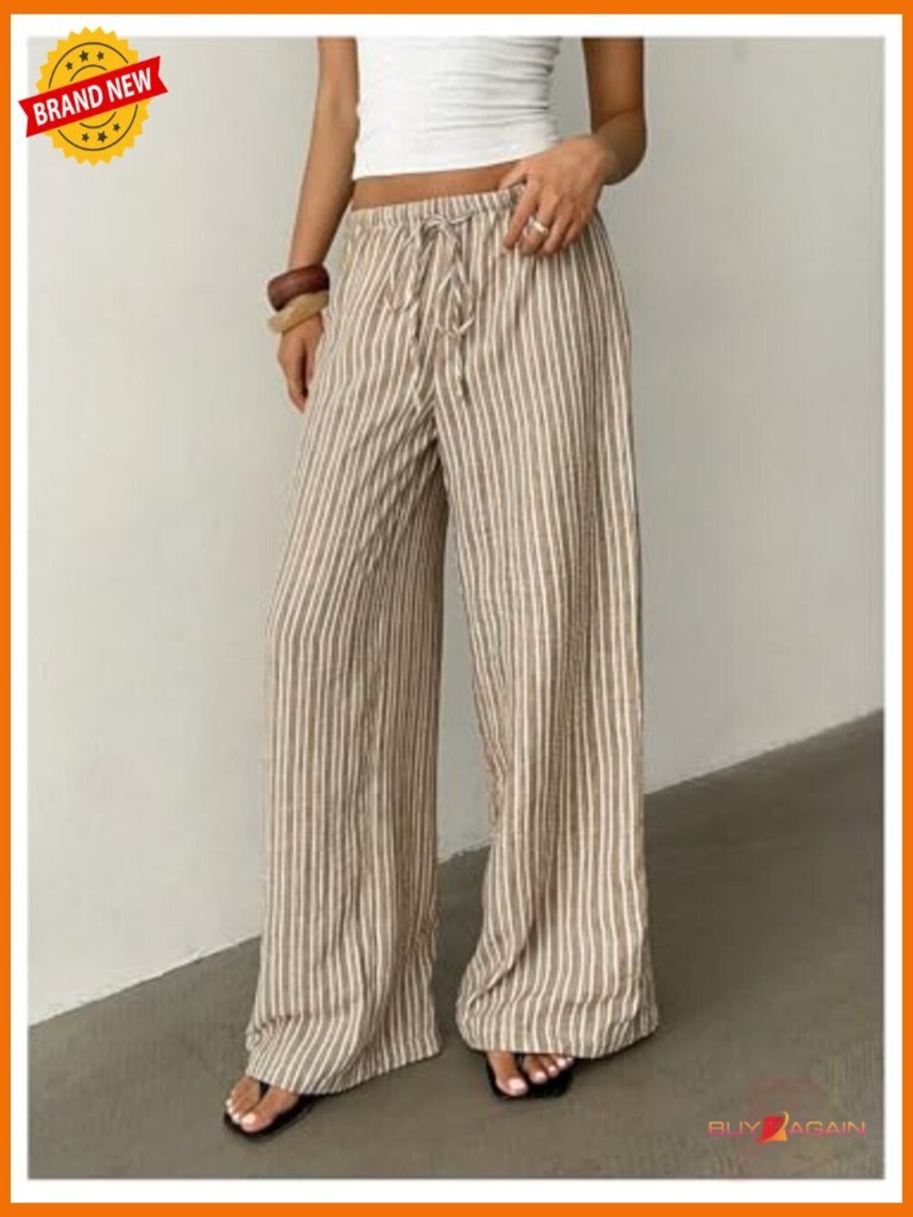 Satin Pants Drawstring Waist Straight Leg Lounge Pants - Picture 3 of 5